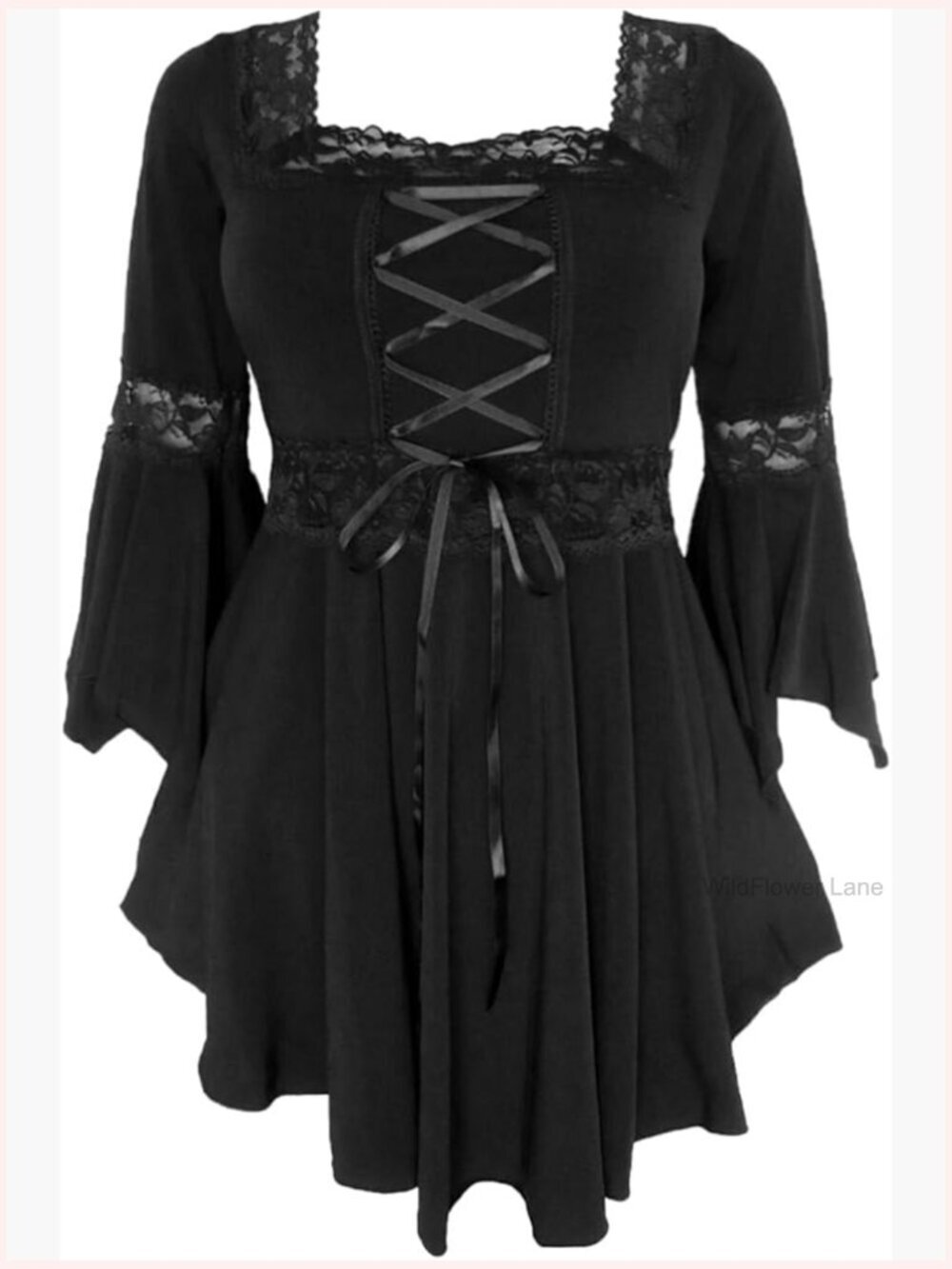 Victorian Lace Corset Top Renaissance Blouse